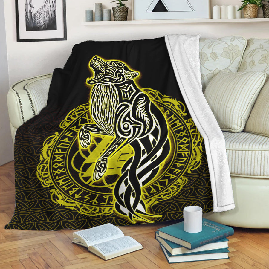 Tspinners Premium Blanket -Wolf Viking Gold Premium Blanket A95
