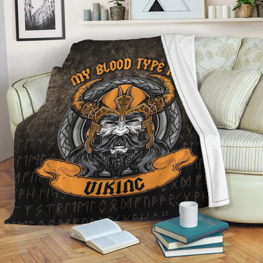 Tspinners Premium Blanket - My Blood Type is Viking Premium Blanket A7