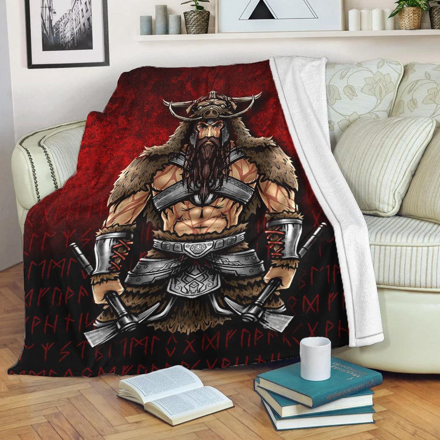 Tspinners Premium Blanket - Berserker Viking Warrior Valhalla Premium Blanket A7
