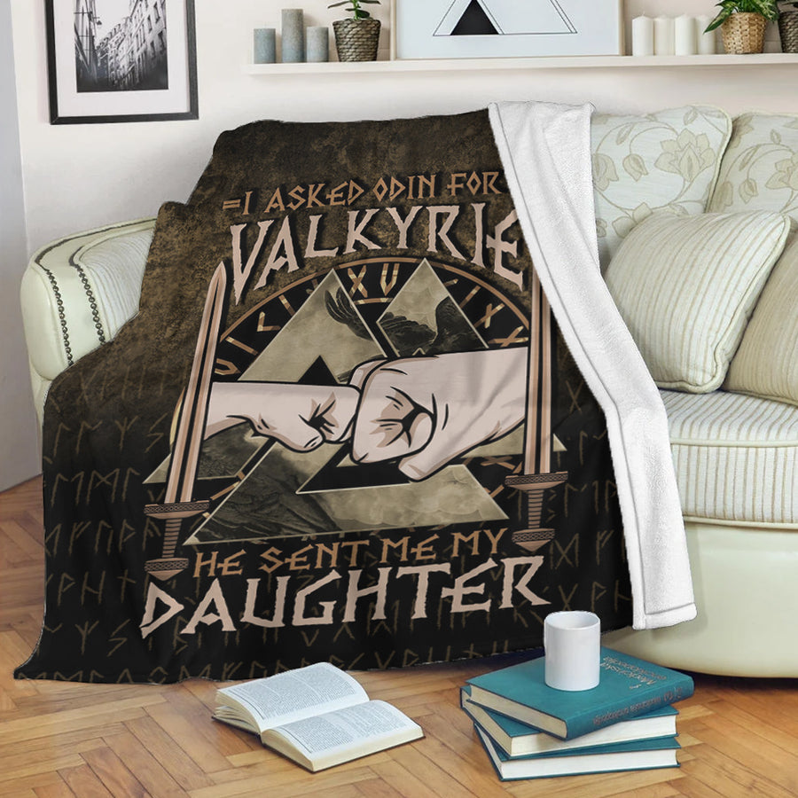 Tspinners Premium Blanket - I asked Odin for a Valkyrie Viking Daughter 2 Premium Blanket A7