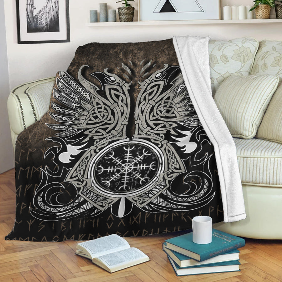 Tspinners Premium Blanket -Huginn & Muninn, Odin's Ravens Premium Blanket A7