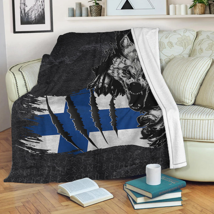 Tspinners Premium Blanket - Finland Wolf Viking Premium Blanket A95