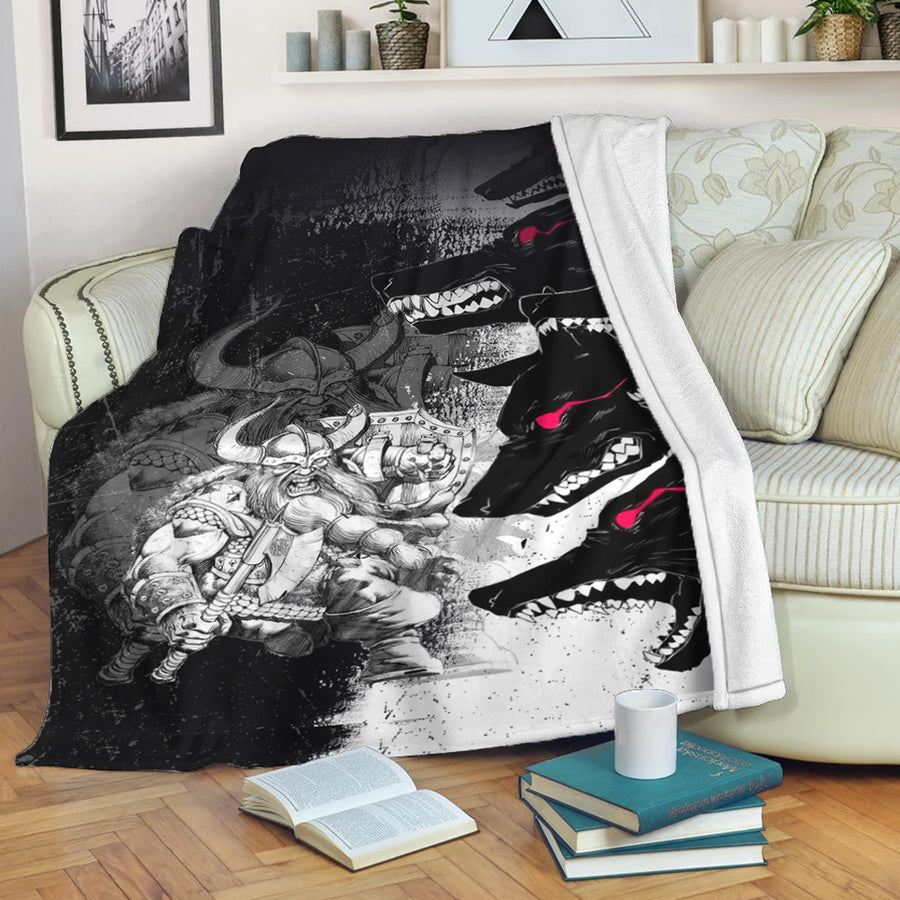 Tspinners Premium Blanket - Berserker and Wolf Red Eyes Home Set Premium Blanket A35