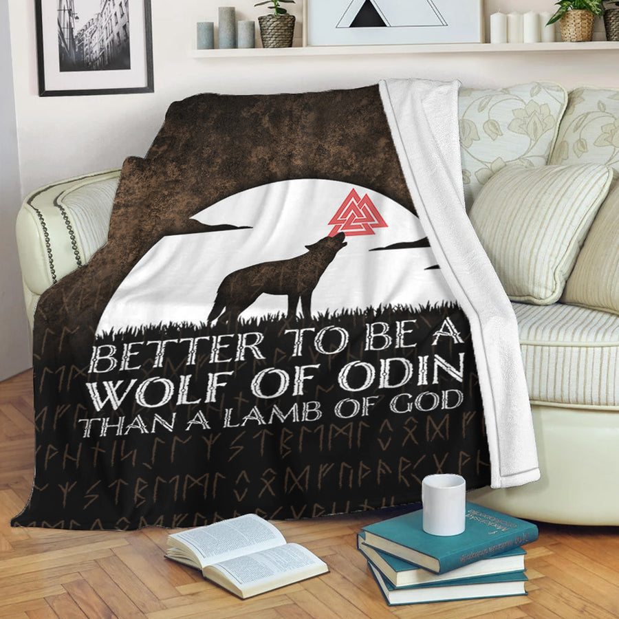 Tspinners Premium Blanket - Better To Be A Wolf Of Odin Than A Lamb Of God Premium Blanket A7