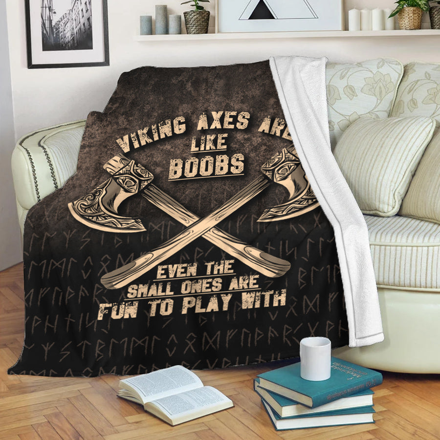 Tspinners Premium Blanket -Viking Axes Are Like Boobs Premium Blanket A7