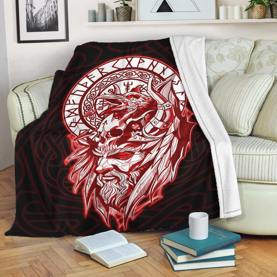 Tspinners Premium Blanket -Viking Odin Set Red Premium Blanket A95