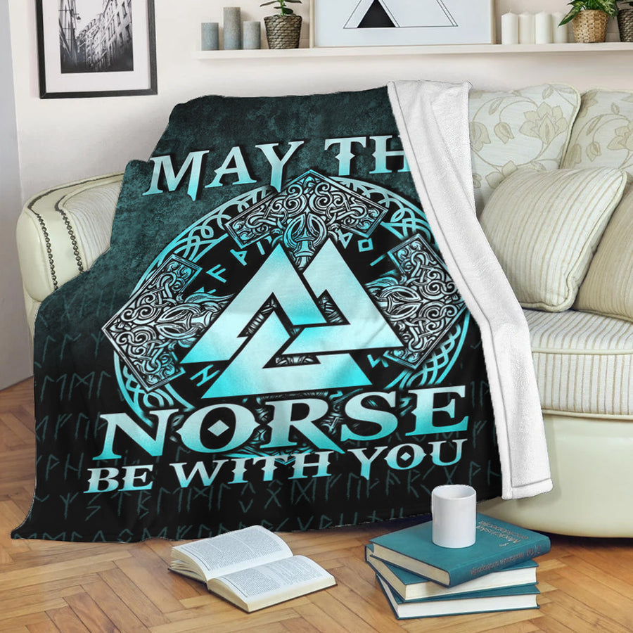 Tspinners Premium Blanket - May The Norse Be With You Viking - Cyan Version Premium Blanket A7