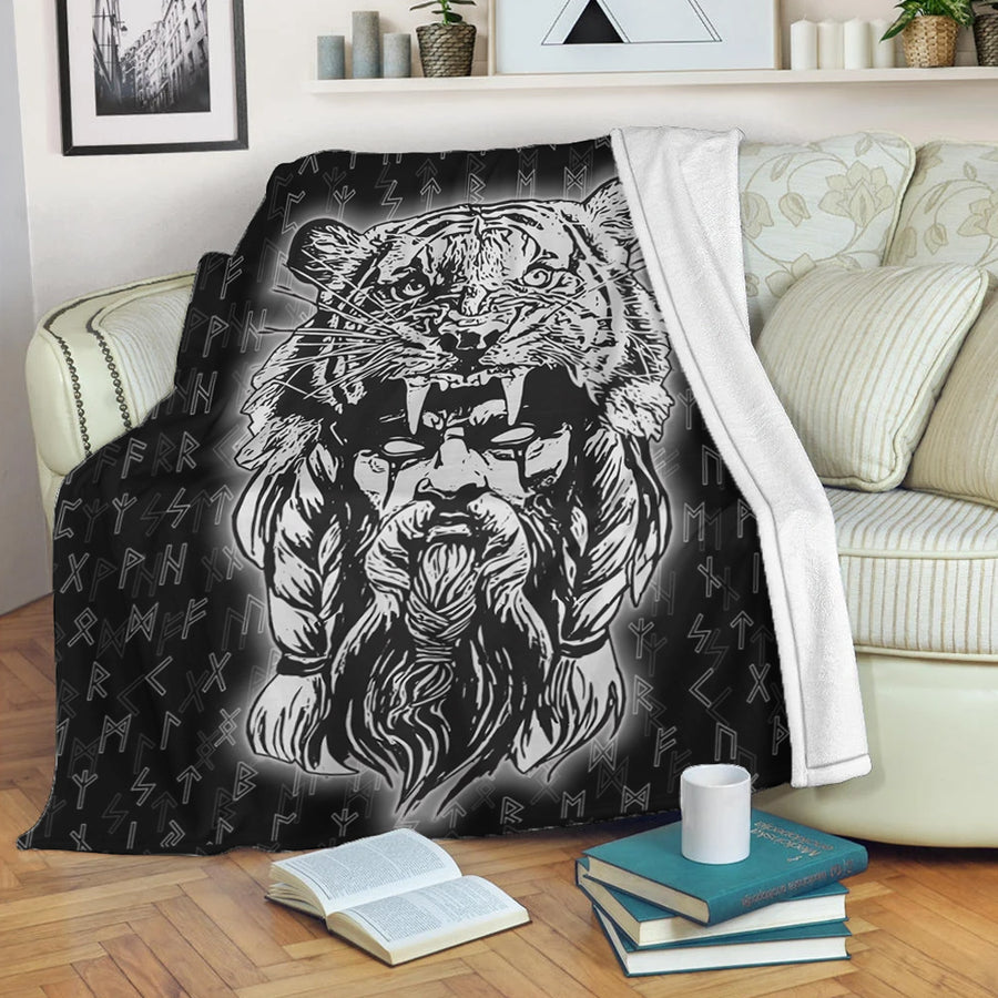 Tspinners Premium Blanket -Wolf Odin Viking Set Premium Blanket A95
