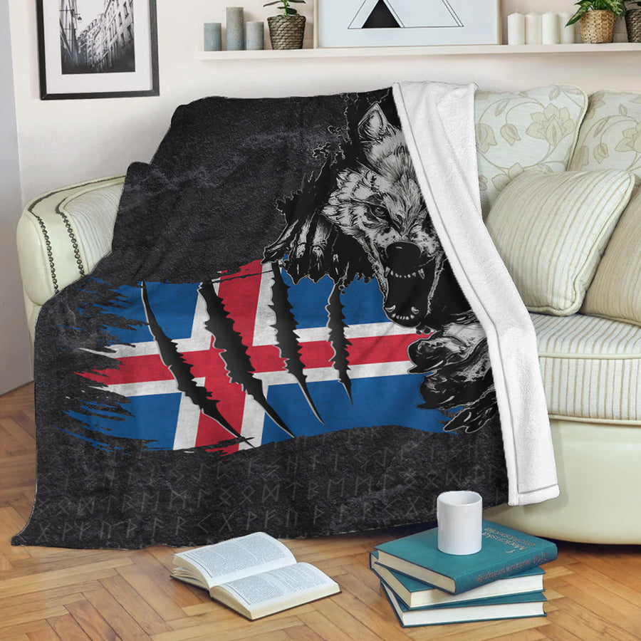 Tspinners Premium Blanket - Iceland Wolf Viking Premium Blanket A95