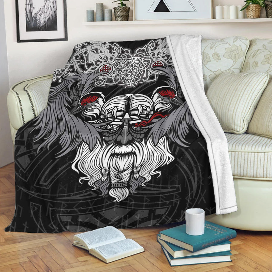 Tspinners Premium Blanket - God Odin and His Raven Premium Blanket A94