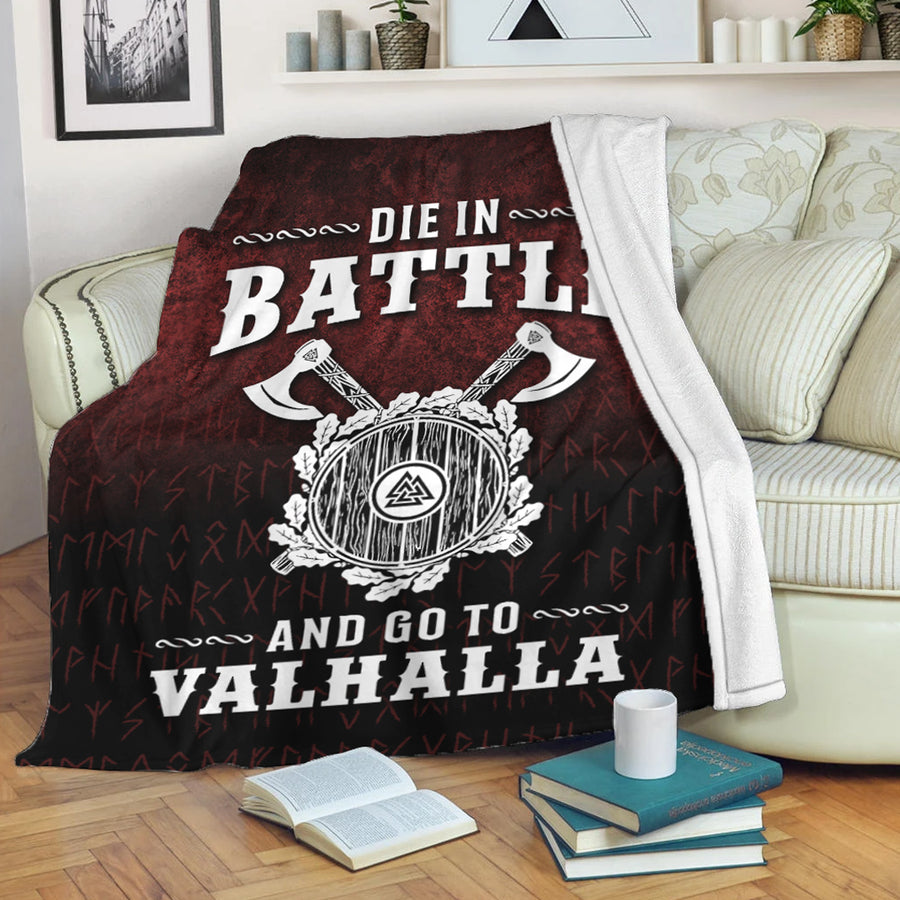 Tspinners Premium Blanket - Die in Battle and Go To Valhalla Premium Blanket A7
