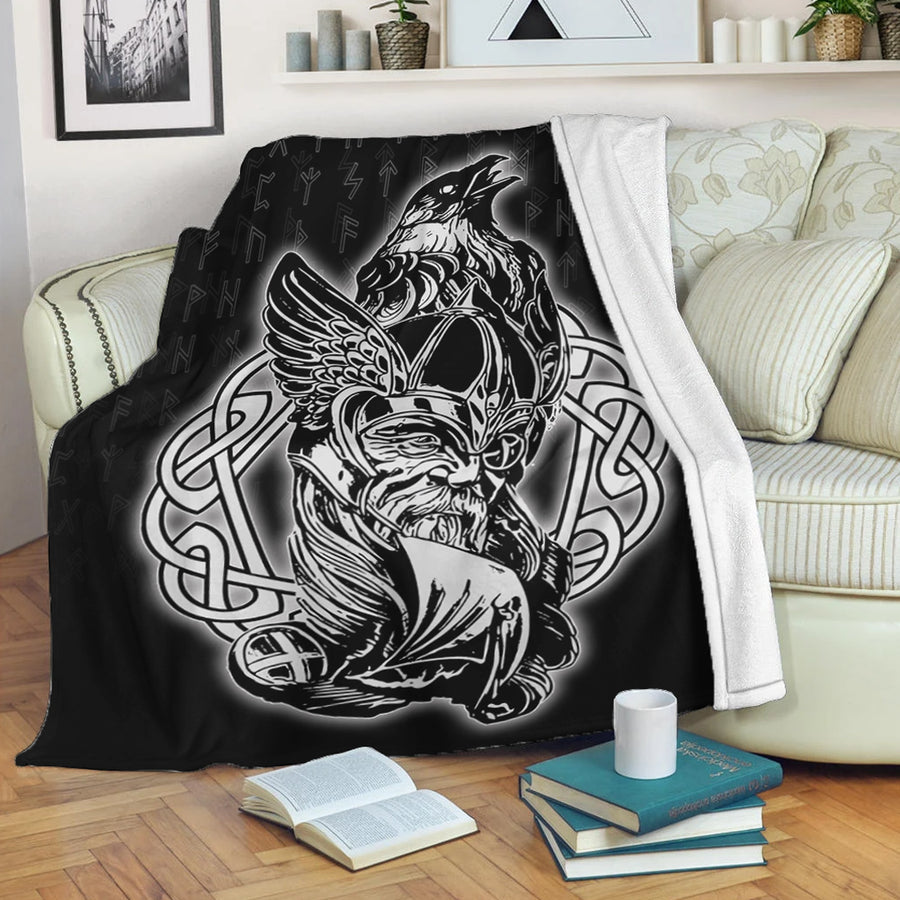 Tspinners Premium Blanket -Odin Raven Viking Set Premium Blanket A95