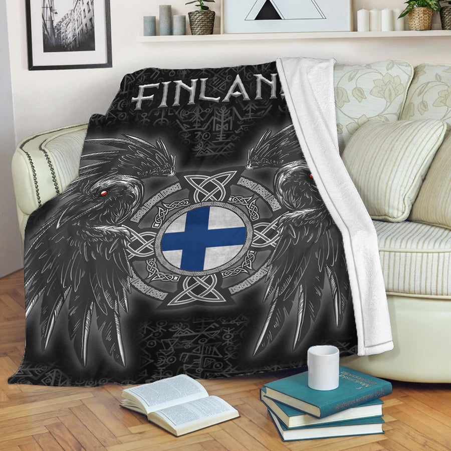 Tspinners Premium Blanket - Finland Viking Raven Blanket A95