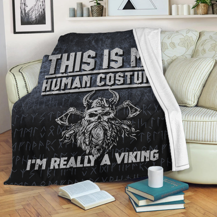 Tspinners Premium Blanket -This-Is-My-Human-Costume-I'm-Really-A-Viking Premium Blanket A7