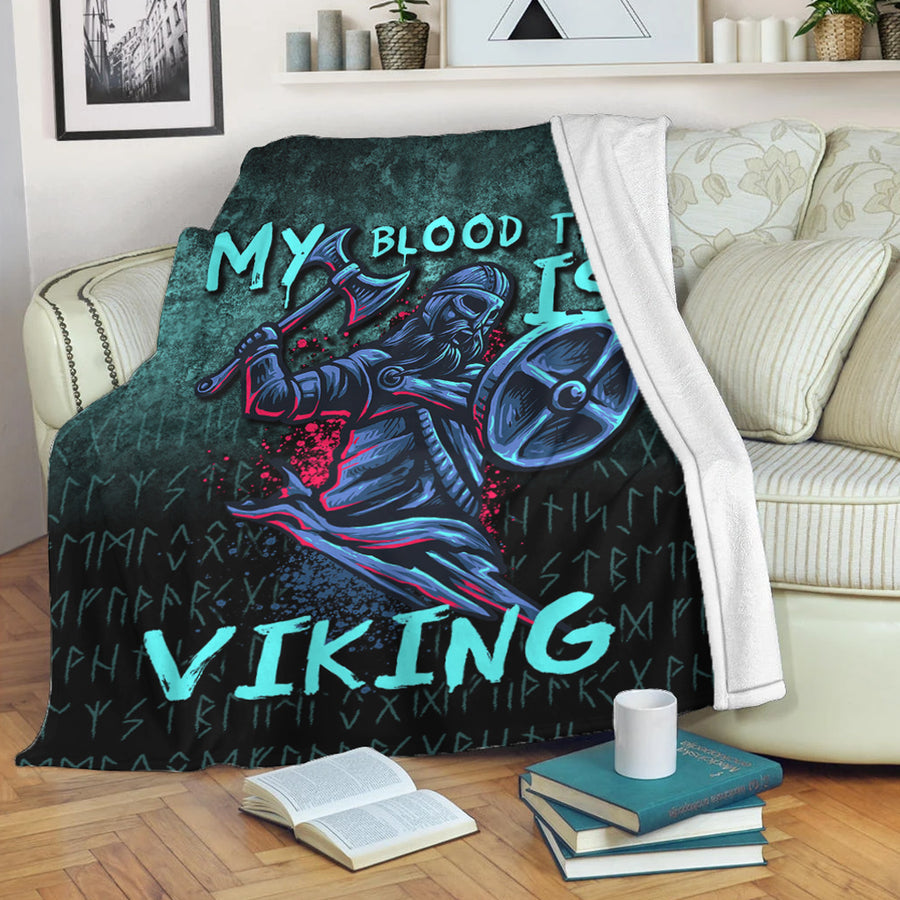 Tspinners Premium Blanket - Blood Type Viking Axe Warrior Valhalla Premium Blanket A7