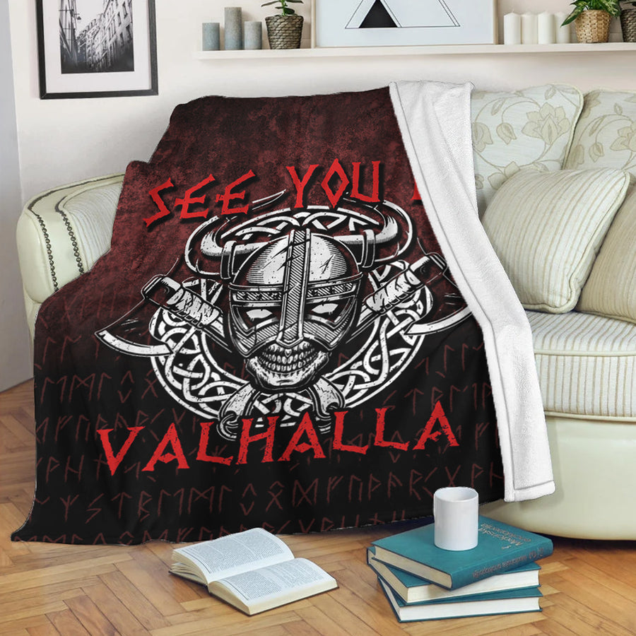 Tspinners Premium Blanket -Viking Axe Norse Warrior See You In Valhalla Premium Blanket A7