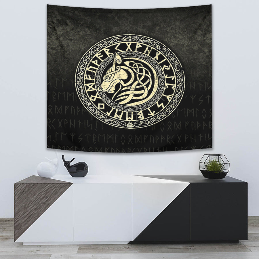 Tspinners Tapestry - Viking Wolf - Gold Version Tapestry A7
