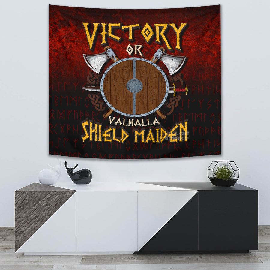 Tspinners Tapestry - Victory or Valhalla Shield Maiden Tapestry A7