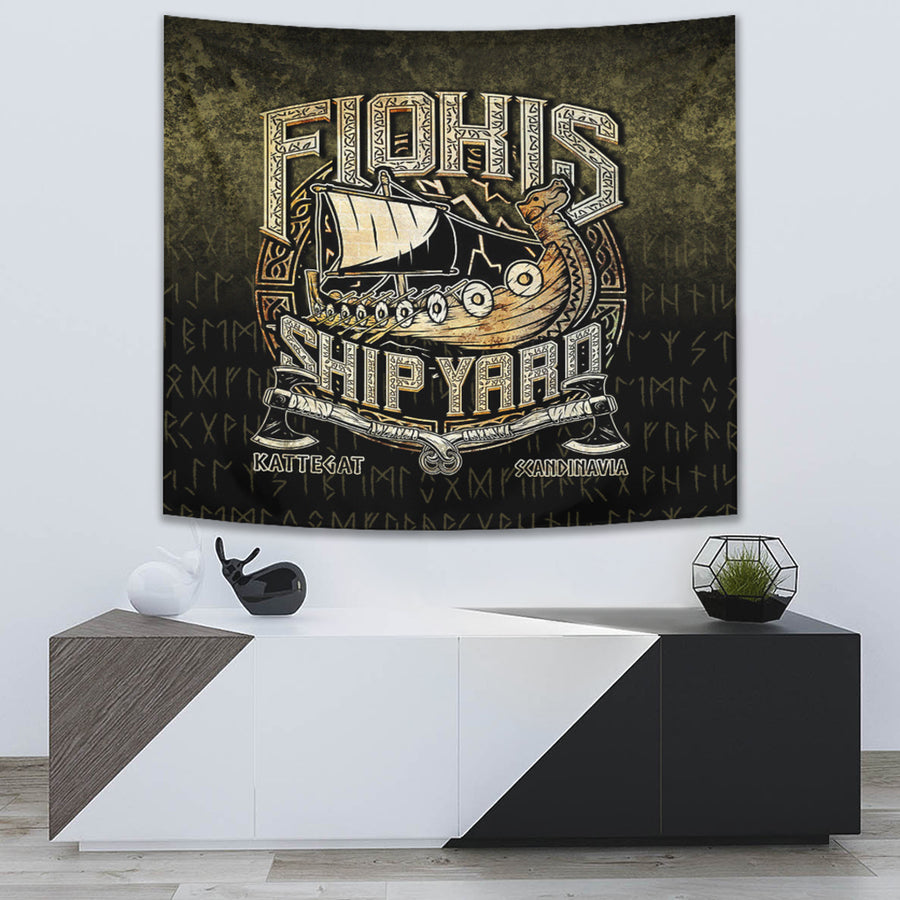 Tspinners Tapestry - The Viking Flokis Ship Yard Tapestry A7