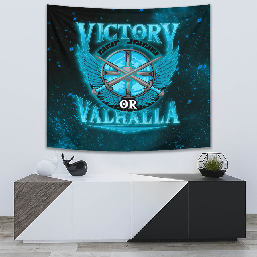 Tspinners Tapestry - Victory Or Valhalla Cyan Style Tapestry A7
