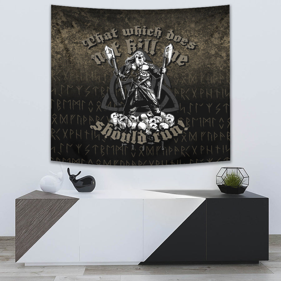 Tspinners Tapestry - That Which Does Not Kill Me Should Run! Tapestry A7