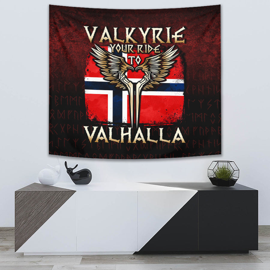 Tspinners Tapestry - Valkyrie Your Ride to Valhalla Norway Tapestry A7