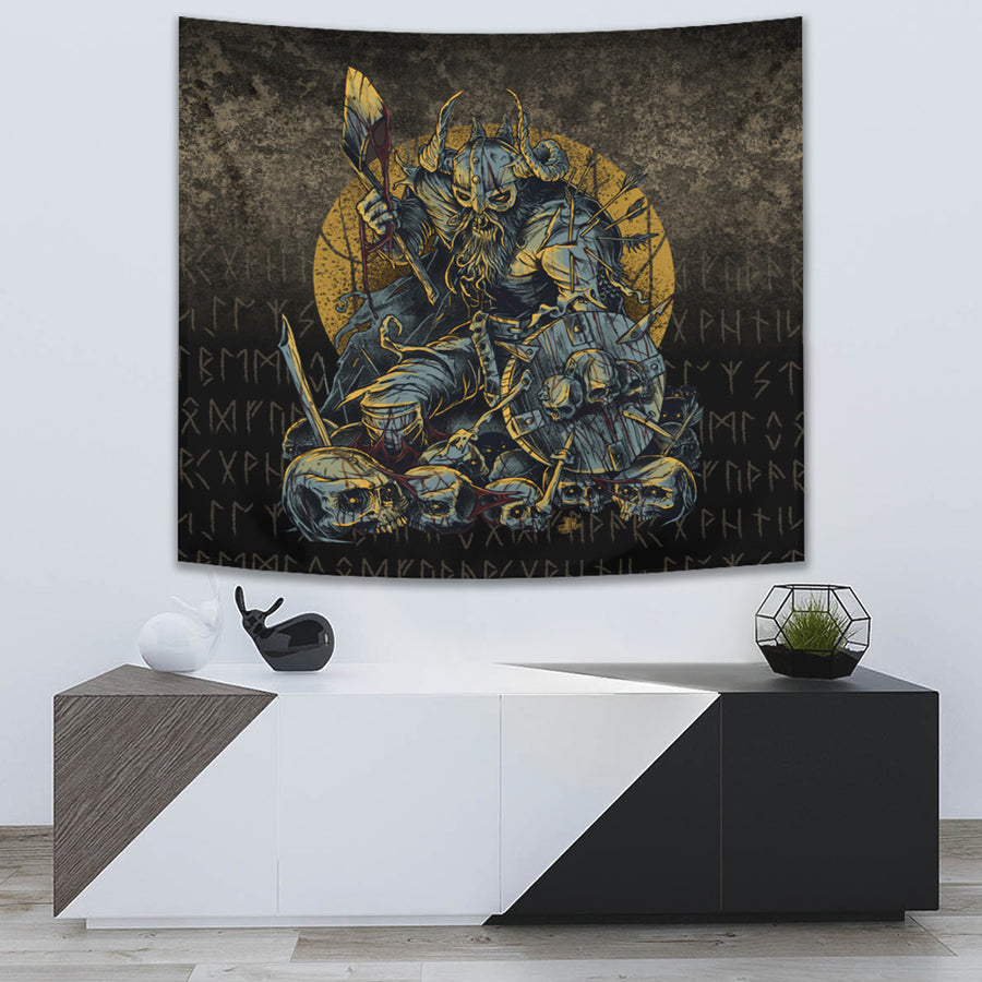 Tspinners Tapestry - Viking-Warrior-with-Skulls Tapestry A7