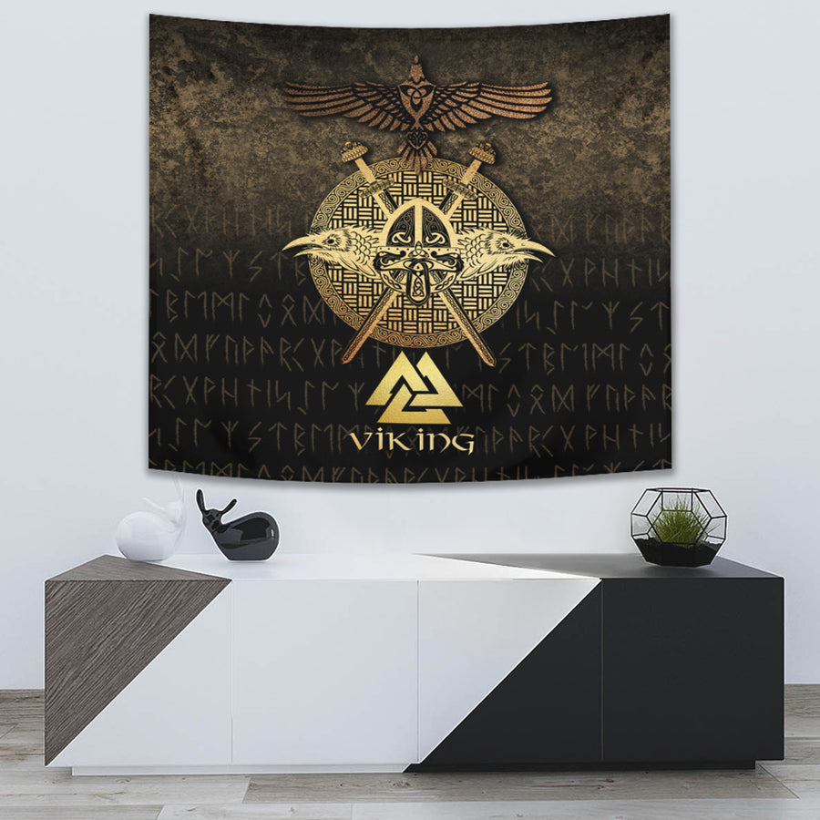 Tspinners Tapestry - Vikings- Golden- Raven Tapestry A7