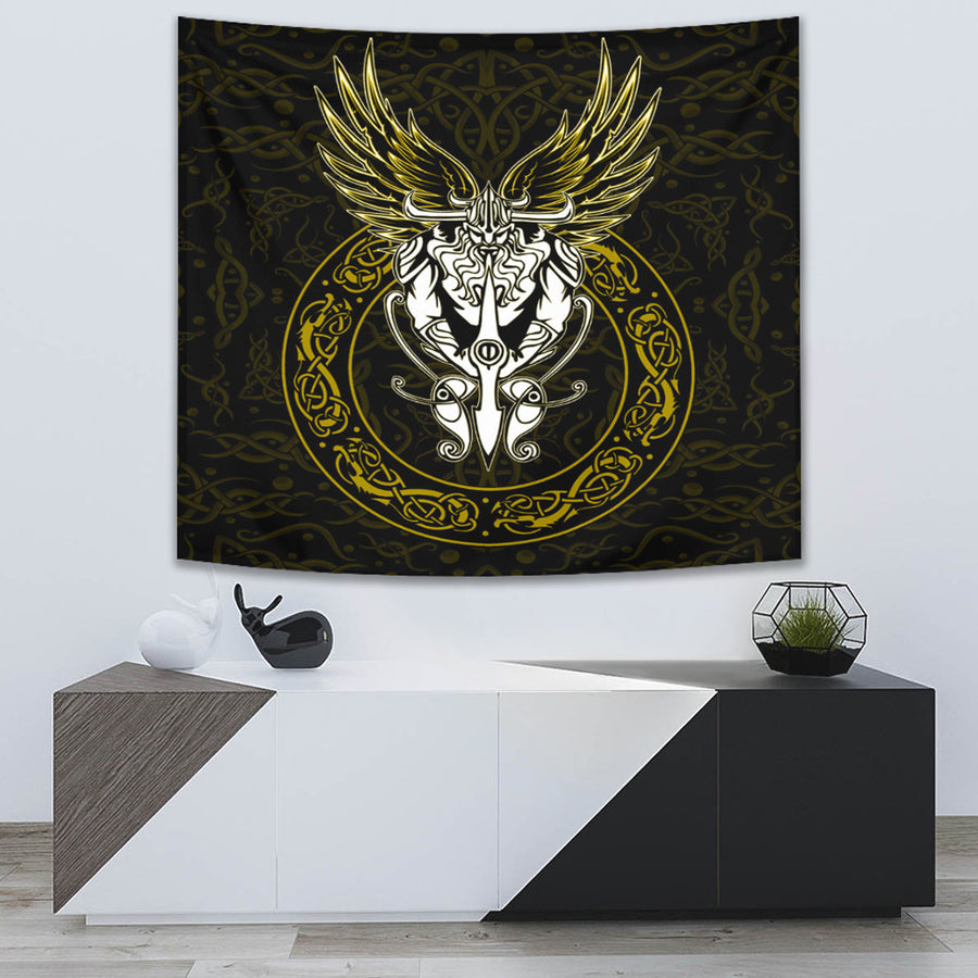 Tspinners Tapestry -OdinWing Viking Gold Tapestry A95