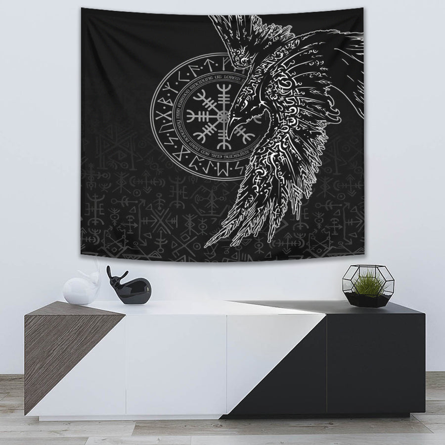 Tspinners Tapestry -Raven and Helm of Awe Tapestry A94