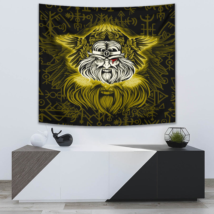 Tspinners Tapestry -Viking Odin Gold Tapestry A95