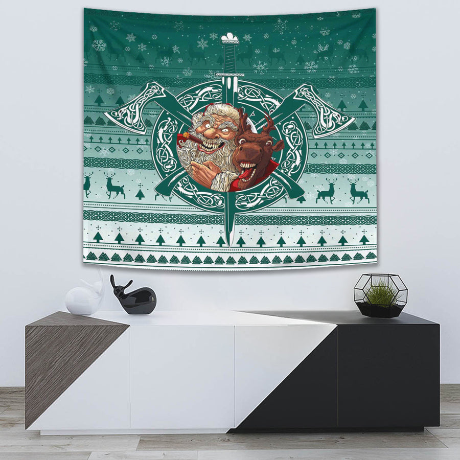 Tspinners Tapestry -Viking Santa and Reindeer Christmas Pattern Tapestry A94