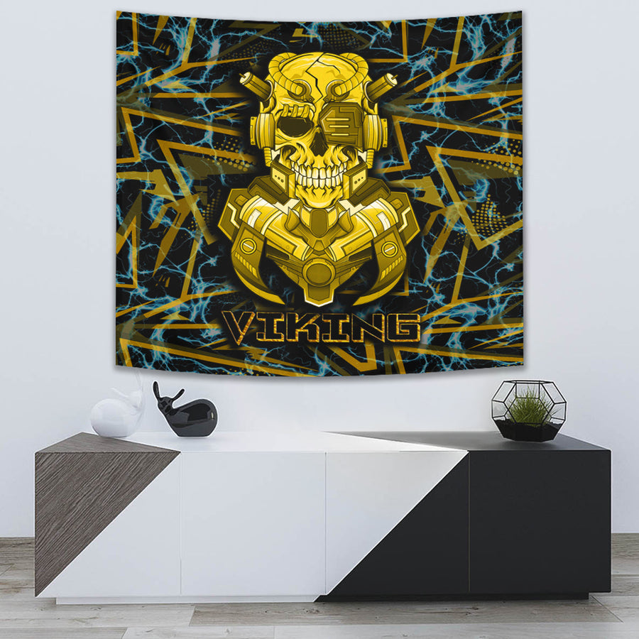 Tspinners Tapestry - Viking 3D Warrior Robo Gold Pattern Tapestry A35