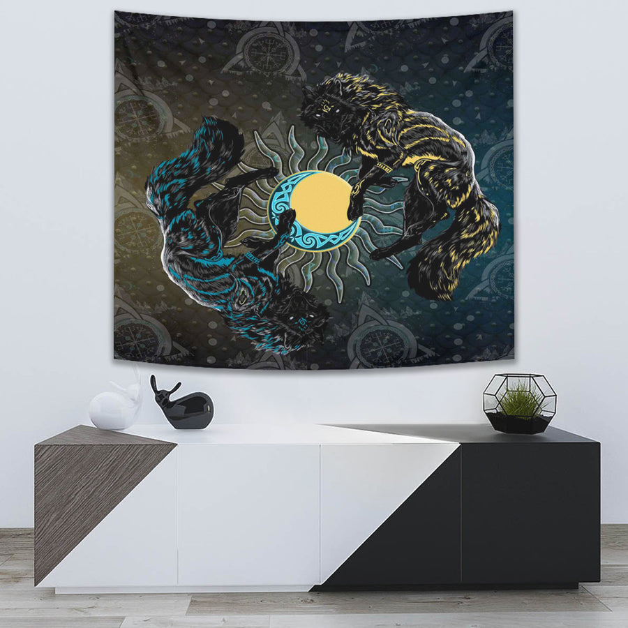 Tspinners Tapestry -Skoll and Hati Gradiant Style Tapestry A94