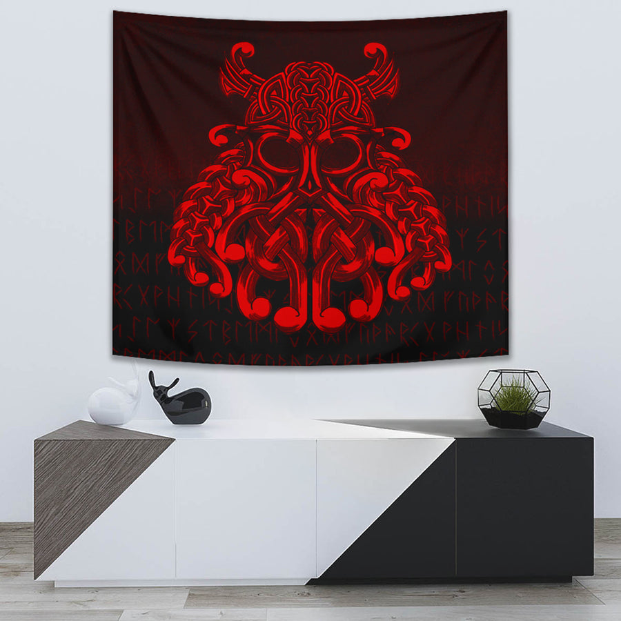Tspinners Tapestry - Vikings Odin Valhalla - Red Version Tapestry A7