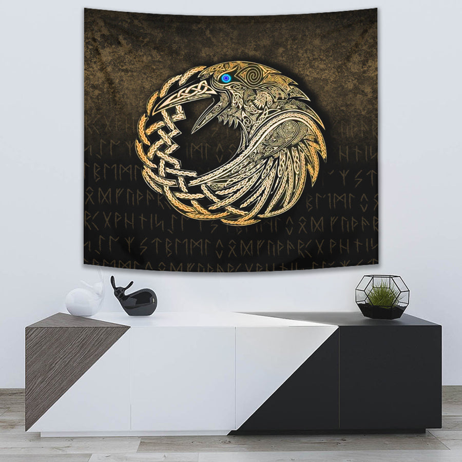 Tspinners Tapestry - Vikings Raven - Gold Version Tapestry A7