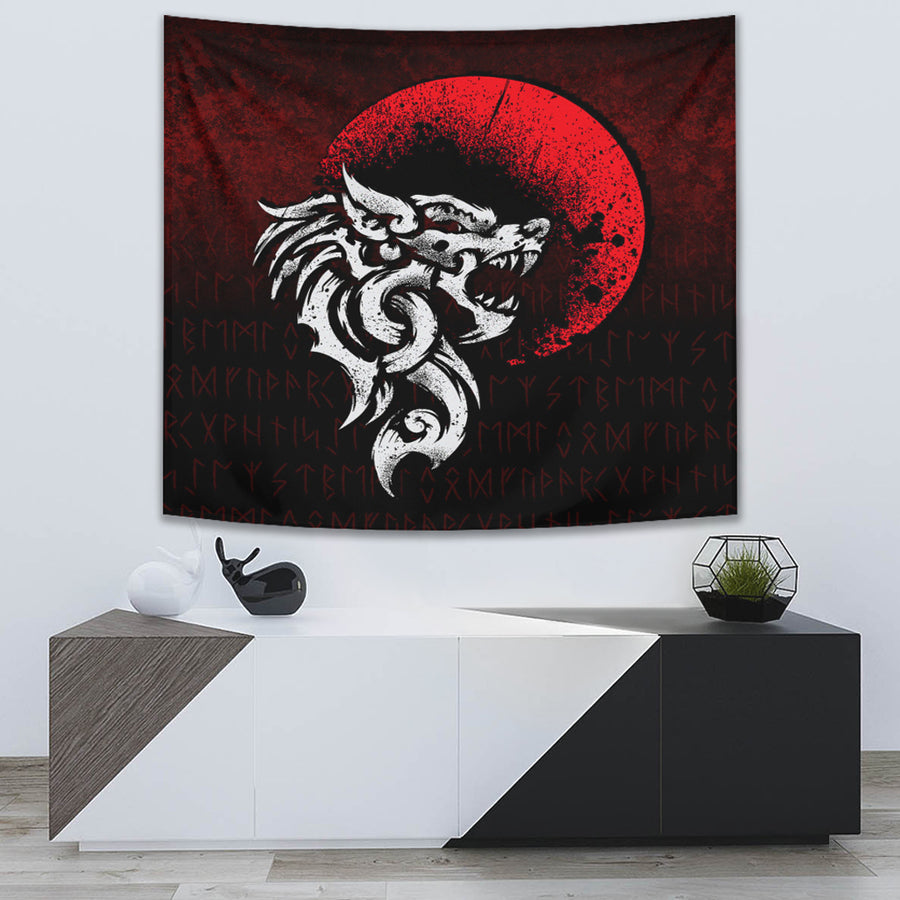 Tspinners Tapestry - Viking Fenrir Monstrous Wolf Norse Tapestry A7