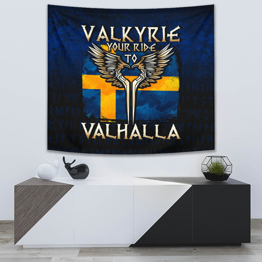 Tspinners Tapestry - Valkyrie Your Ride to Valhalla Sweden Tapestry A7