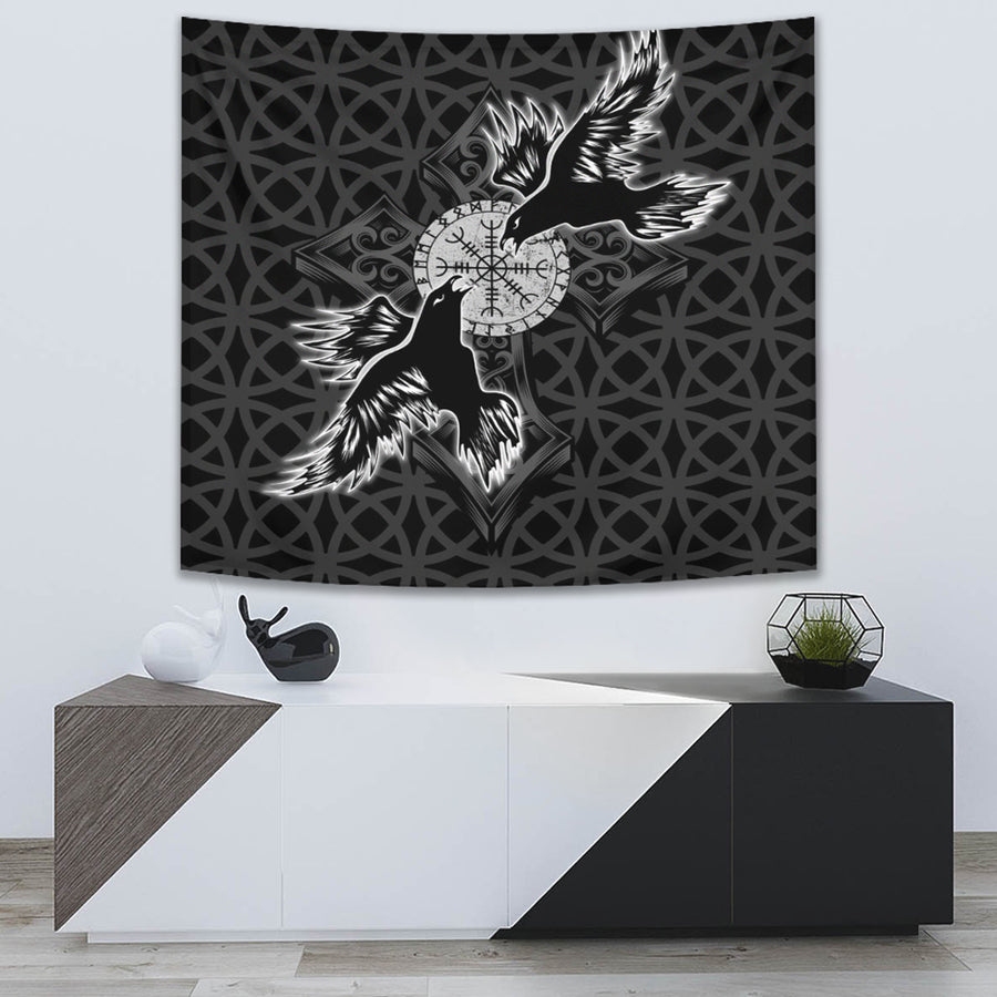 Tspinners Tapestry -Viking Raven Cross Tapestry A95