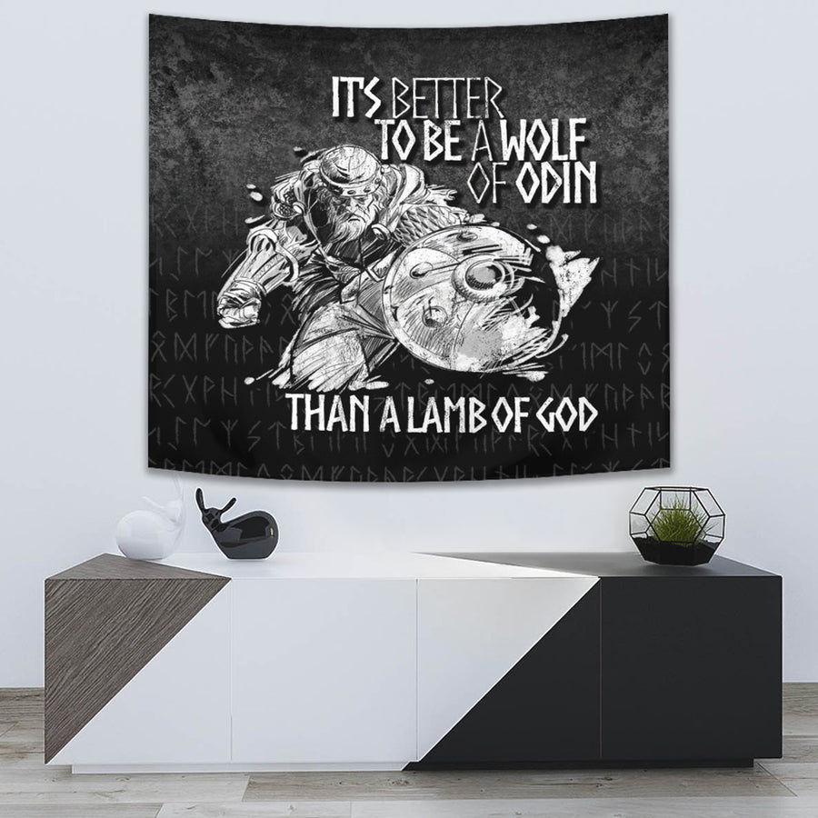 Tspinners Tapestry - Viking-Valhalla-Odin-It'S-Better-To-Be-A-Wolf Tapestry A7