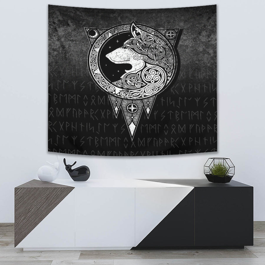 Tspinners Tapestry - Viking Norse Wolf Tapestry A7