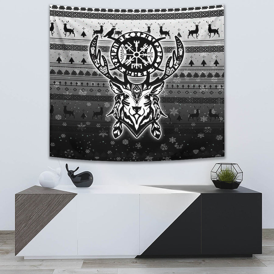 Tspinners Tapestry -Viking Reindeer Vegvisir Tapestry A94