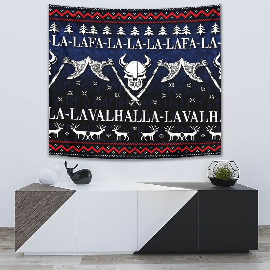 Tspinners Tapestry - Ugly Christmas Viking Fa La La La La Valhalla La Tapestry A7