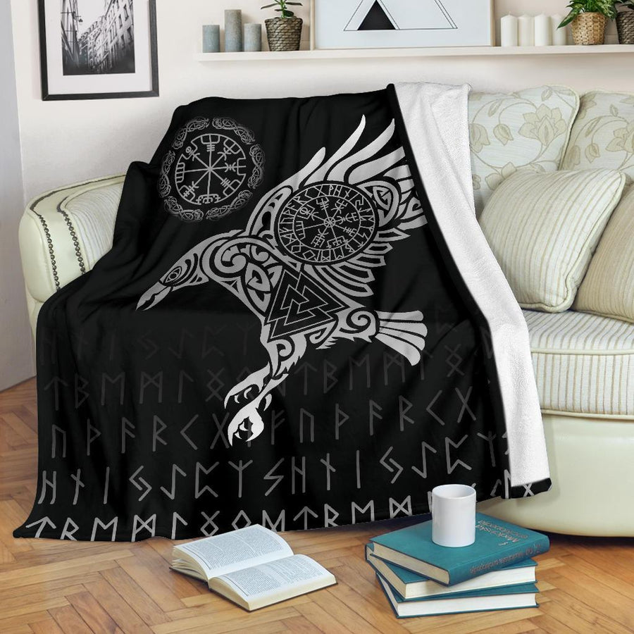 Tspinners Premium Blanket The Raven of Odin Tattoo A7