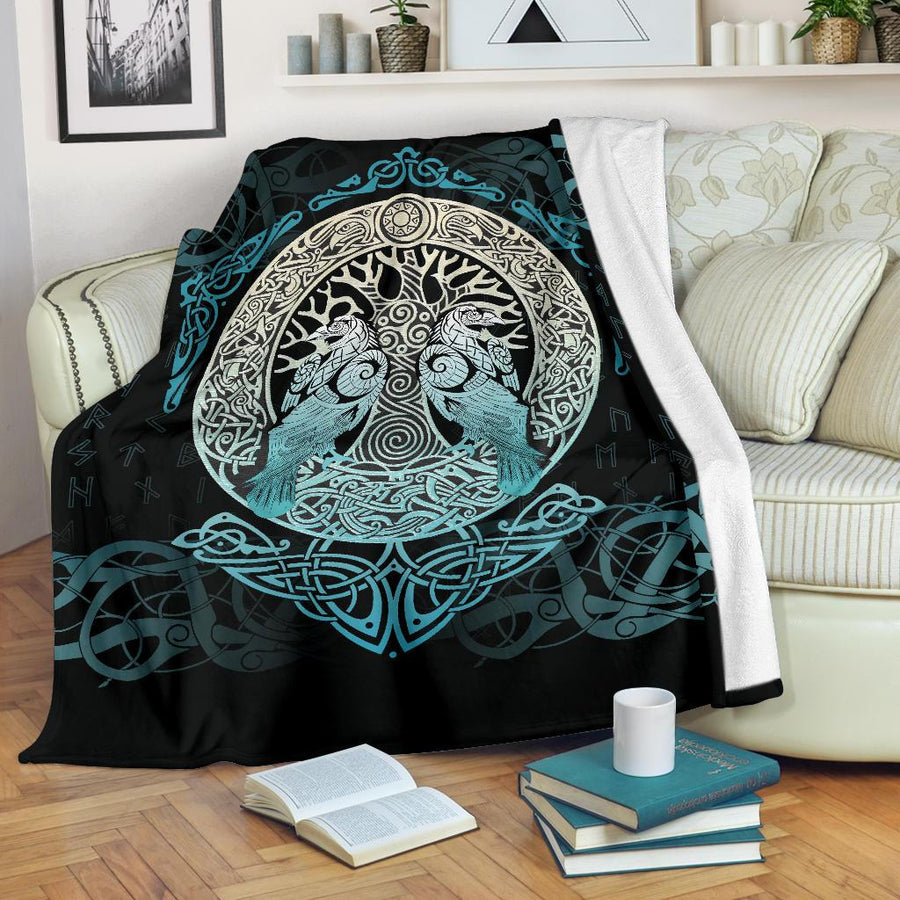 Tspinners Premium Blanket Yggdrasil and Ravens A7